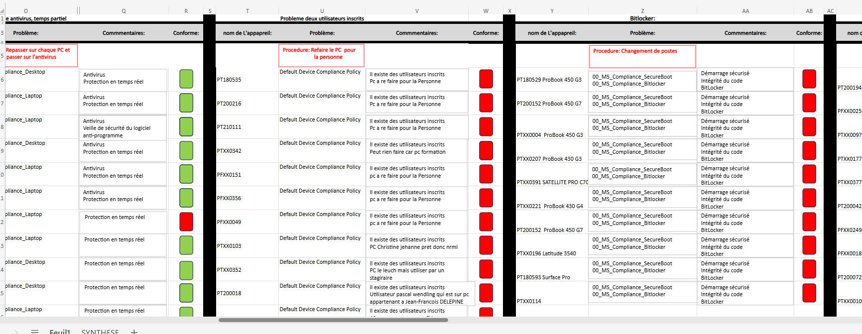 Screen 2 - Tableau Excel de suivi